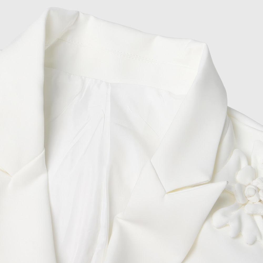 WHITE BLAZER with FLOWERS