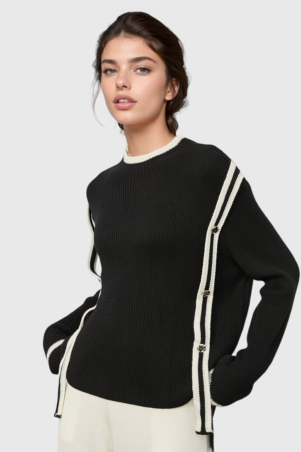 Minimal Knitted Sweater - Black