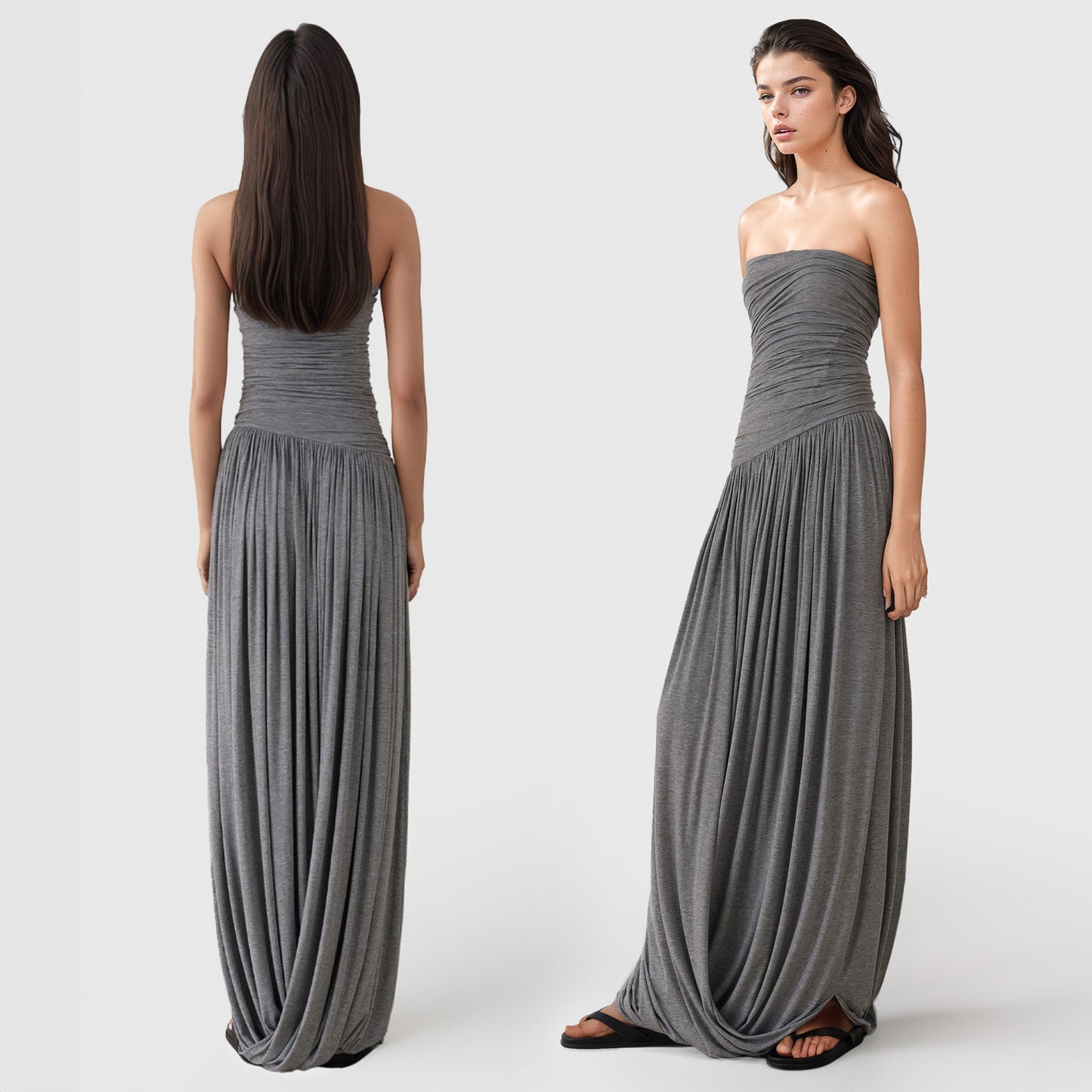 GREY JERSEY MAXY DRES