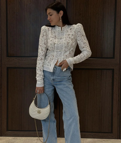 LACE VINTAGE MESH BLOUSE