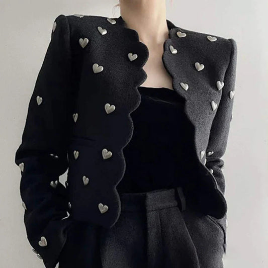 PATCHWORK IRREGULAR JACKET METAL HEARTS