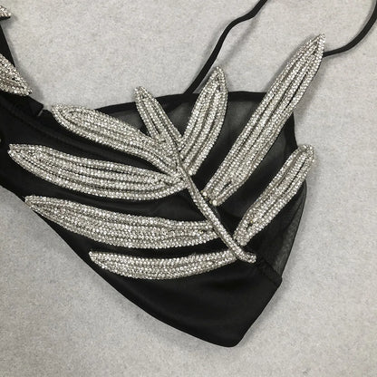 Shiny Mesh Crop Top