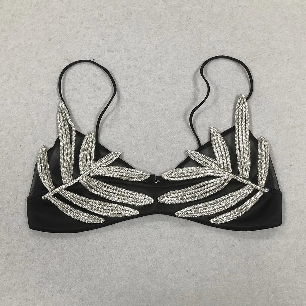 Shiny Mesh Crop Top