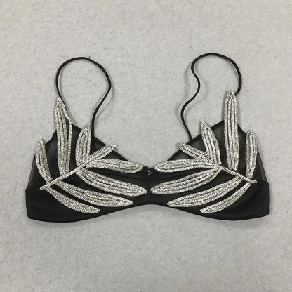 Shiny Mesh Crop Top