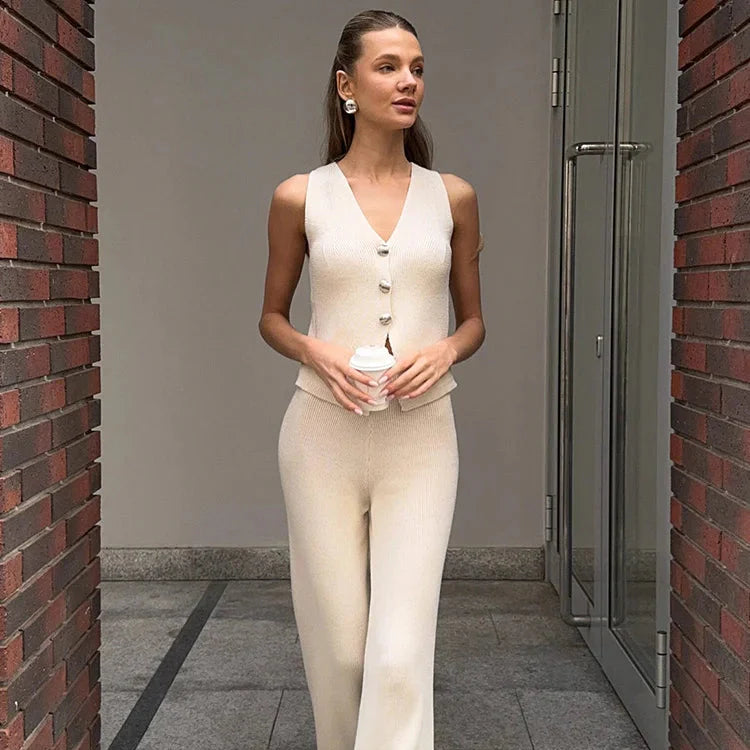 KNIT PANT and VEST SET