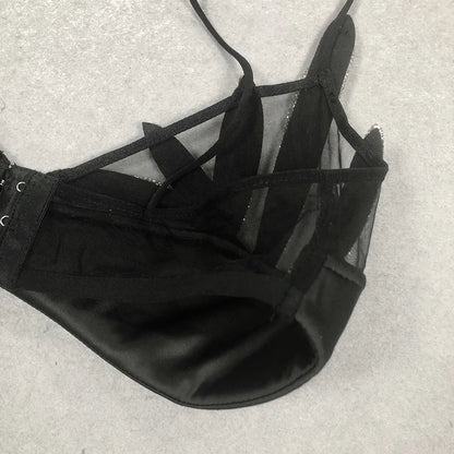 Shiny Mesh Crop Top