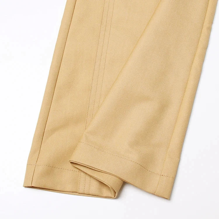 HIGH WAISTED WIDE TROUSERS - MUSTARD