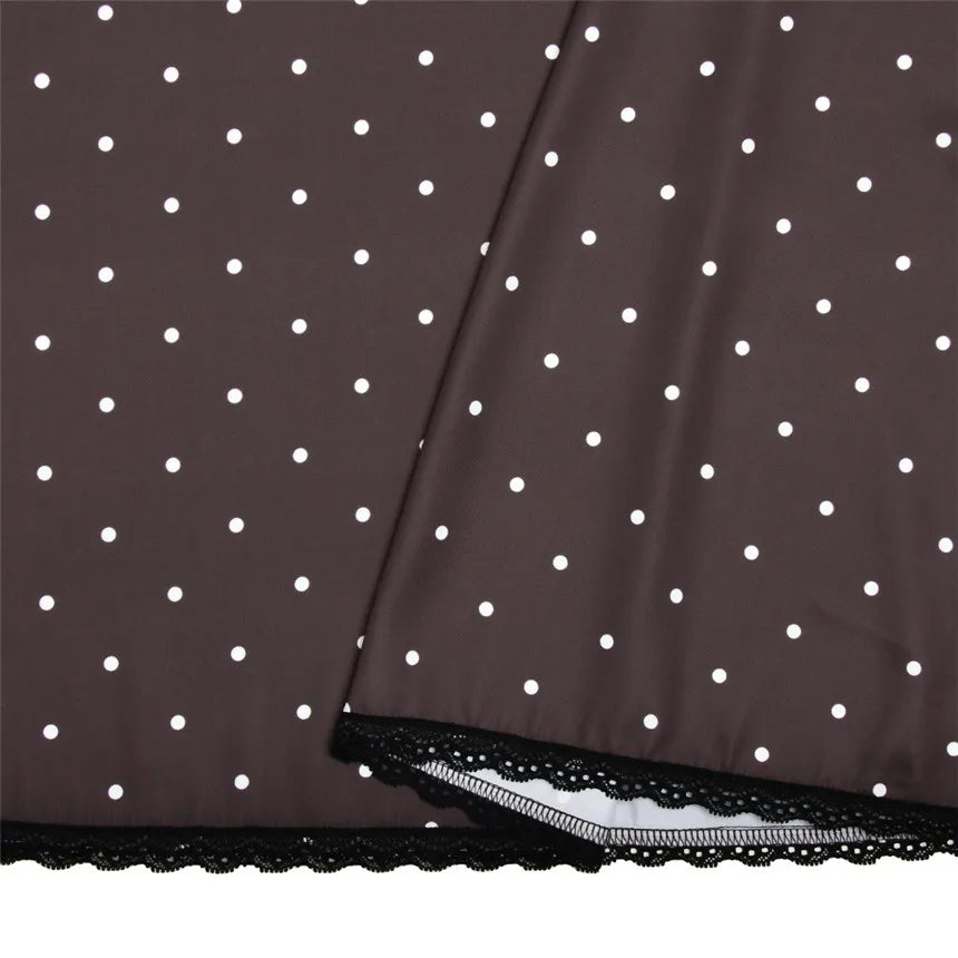 V-neck Polka Dot Long Sleeve Midi Dress – Women’s Elegant Spring Dress