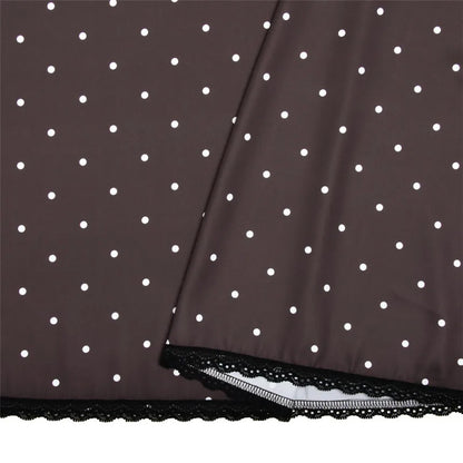 V-neck Polka Dot Long Sleeve Midi Dress – Women’s Elegant Spring Dress