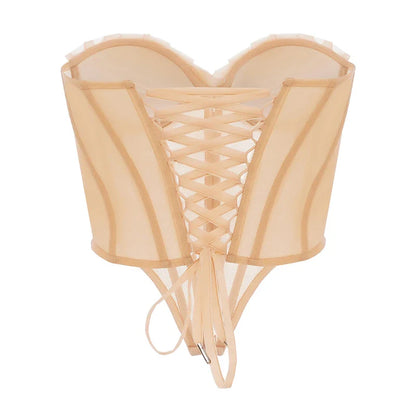 DUNE MESH LACE UP BACKLESS CORSET