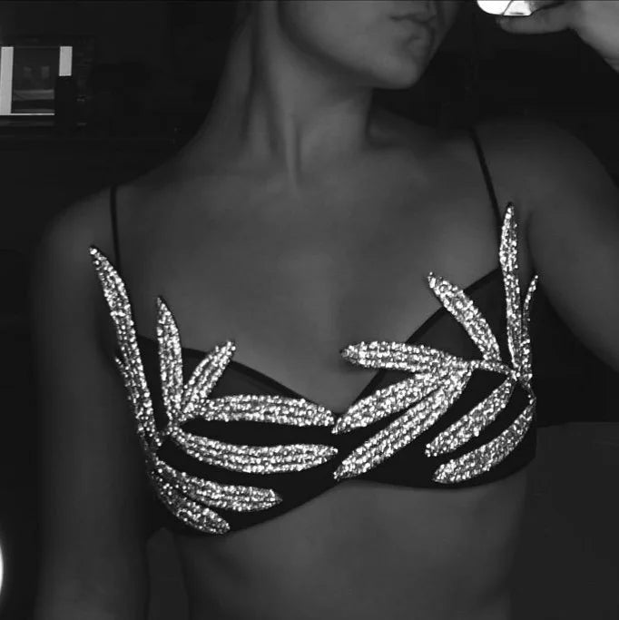 Shiny Mesh Crop Top