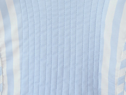 Light Blue Lace Trim Striped Corset Cami Top for Women