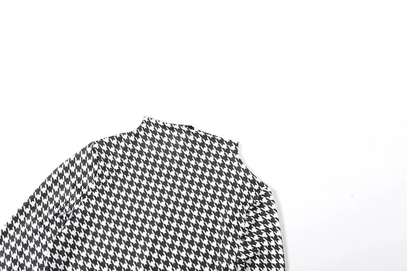 Plaid Bodycon Jumpsuit with Integrated Stockings – Long Sleeve Turtleneck Zip-Up Women’s Catsuit