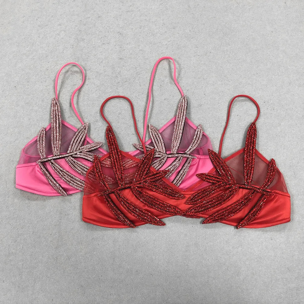 Shiny Mesh Crop Top