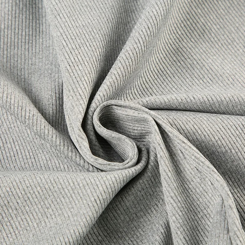 SOLID GRAY LONG SLEEVE JUMPSUIT