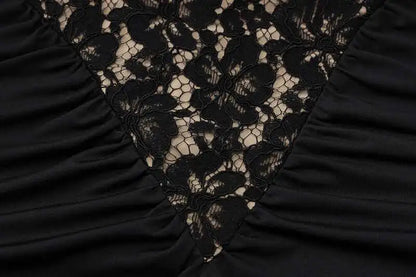 Lace Halter Backless Maxi Dress – Elegant Black Bodycon Evening Gown for Women