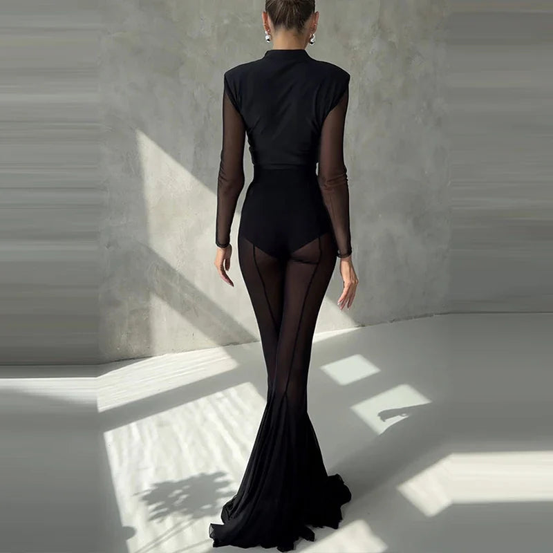 SLIM FLARED PLEATED TROUSERS