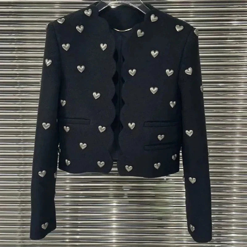 PATCHWORK IRREGULAR JACKET METAL HEARTS