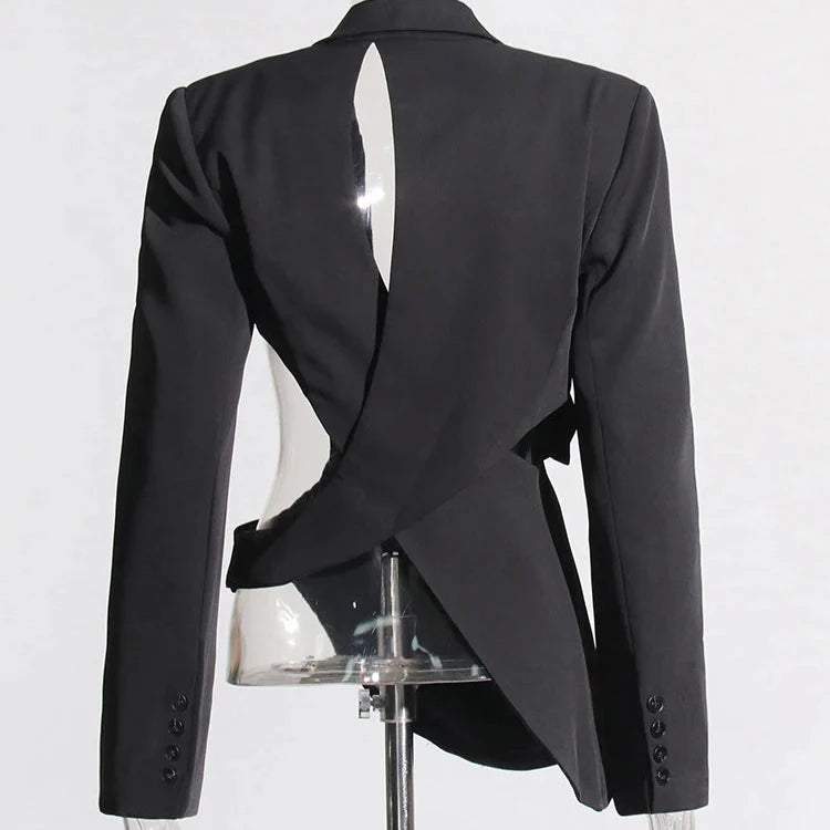 HOLLOW OUT IRREGULAR BLAZER