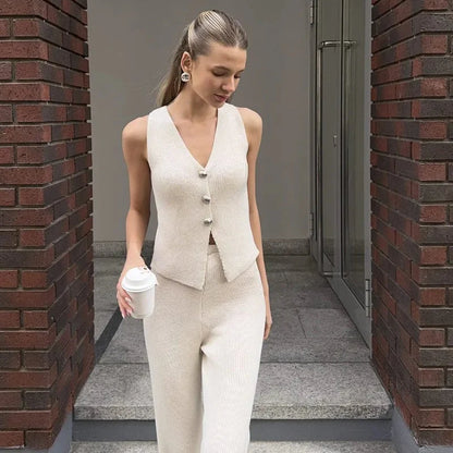 KNIT PANT and VEST SET