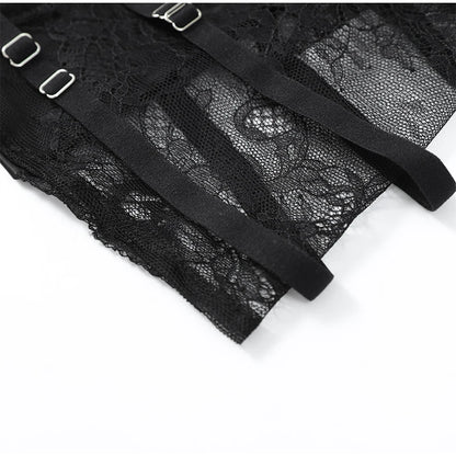 Black Lace Panel Satin Midi Dress