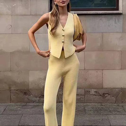 KNIT PANT and VEST SET