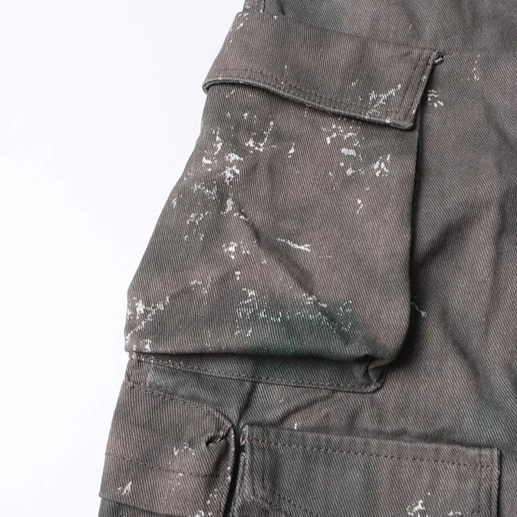 HIGH WAISTED CARGO TROUSERS - DARK GREY