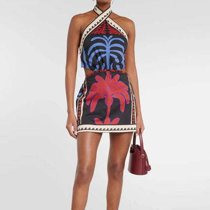 PATTERN PRINTED MINI DRESS