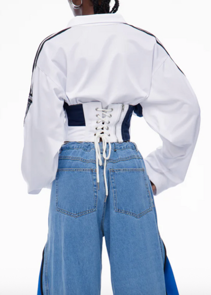 Women’s slim fit streetwear jacket with zipper and stand collar