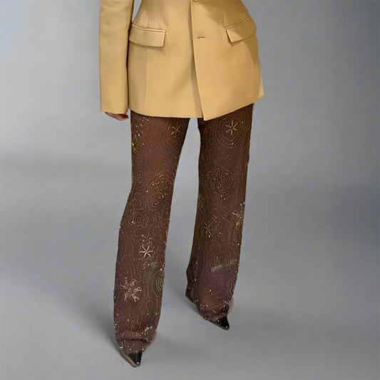 EMBOINED SEQUIN PANTS
