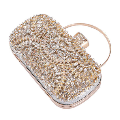 Eye-Catching Rhinestone Embellished Rectangle Evening Clutch Bag - Silver