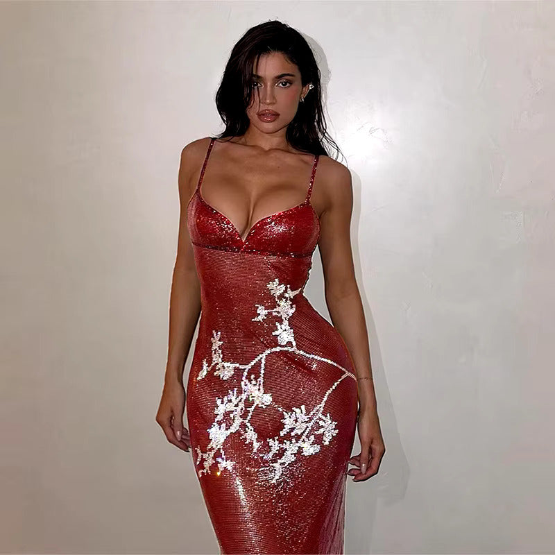 KYLIE JENNER RED MAXI DRESS