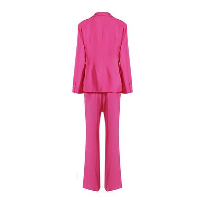 Minimalist Solid Color Peak Lapel Shoulder Pad Single Breasted Blazer