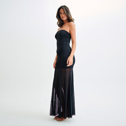 OFF SHOULDER BACKLESS MAXI DRESS