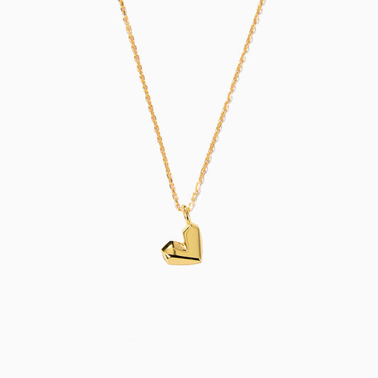 Trendy Gold Plated Sweetheart Pendant Chain Necklace - Gold