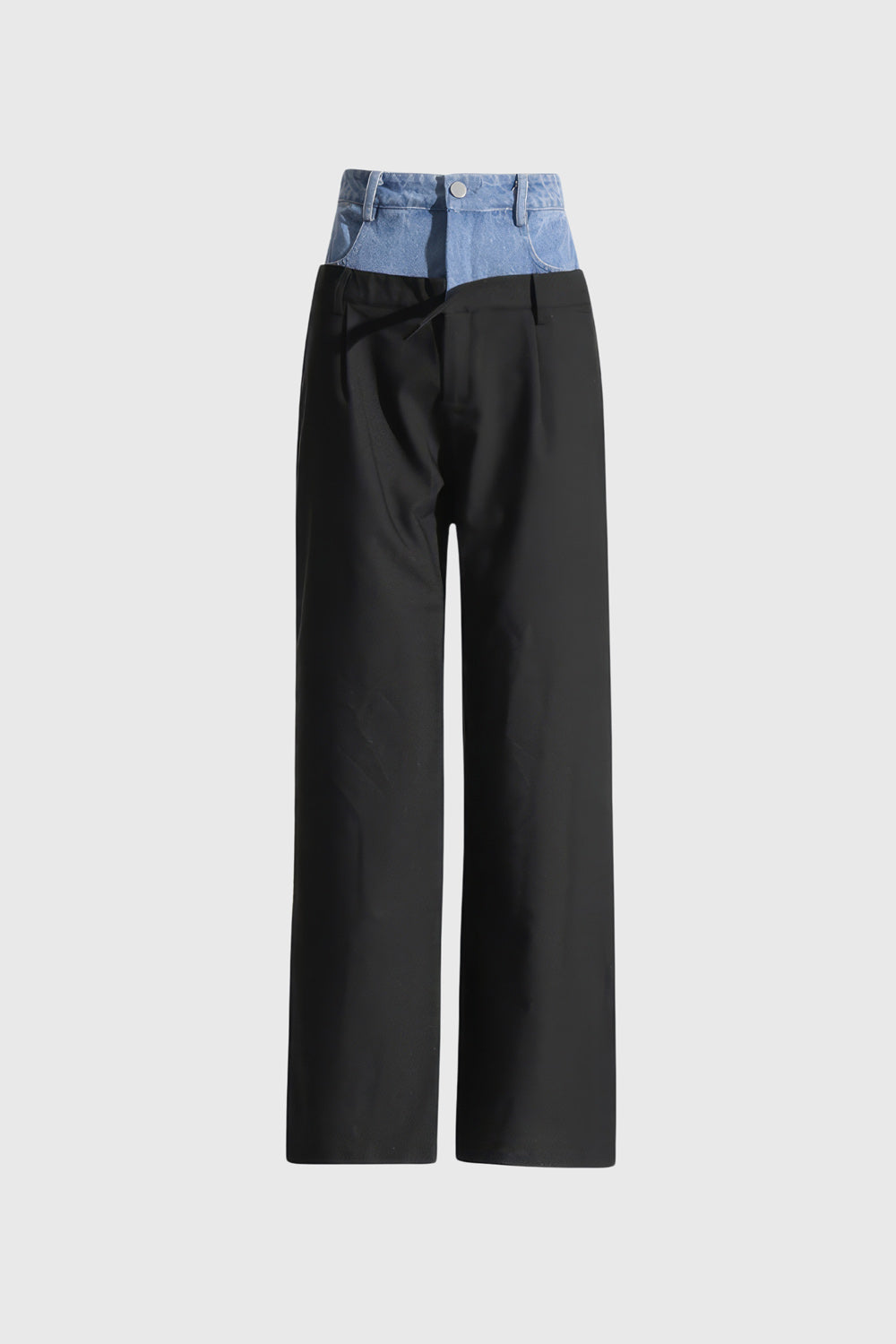 Double Waist Trousers - Black