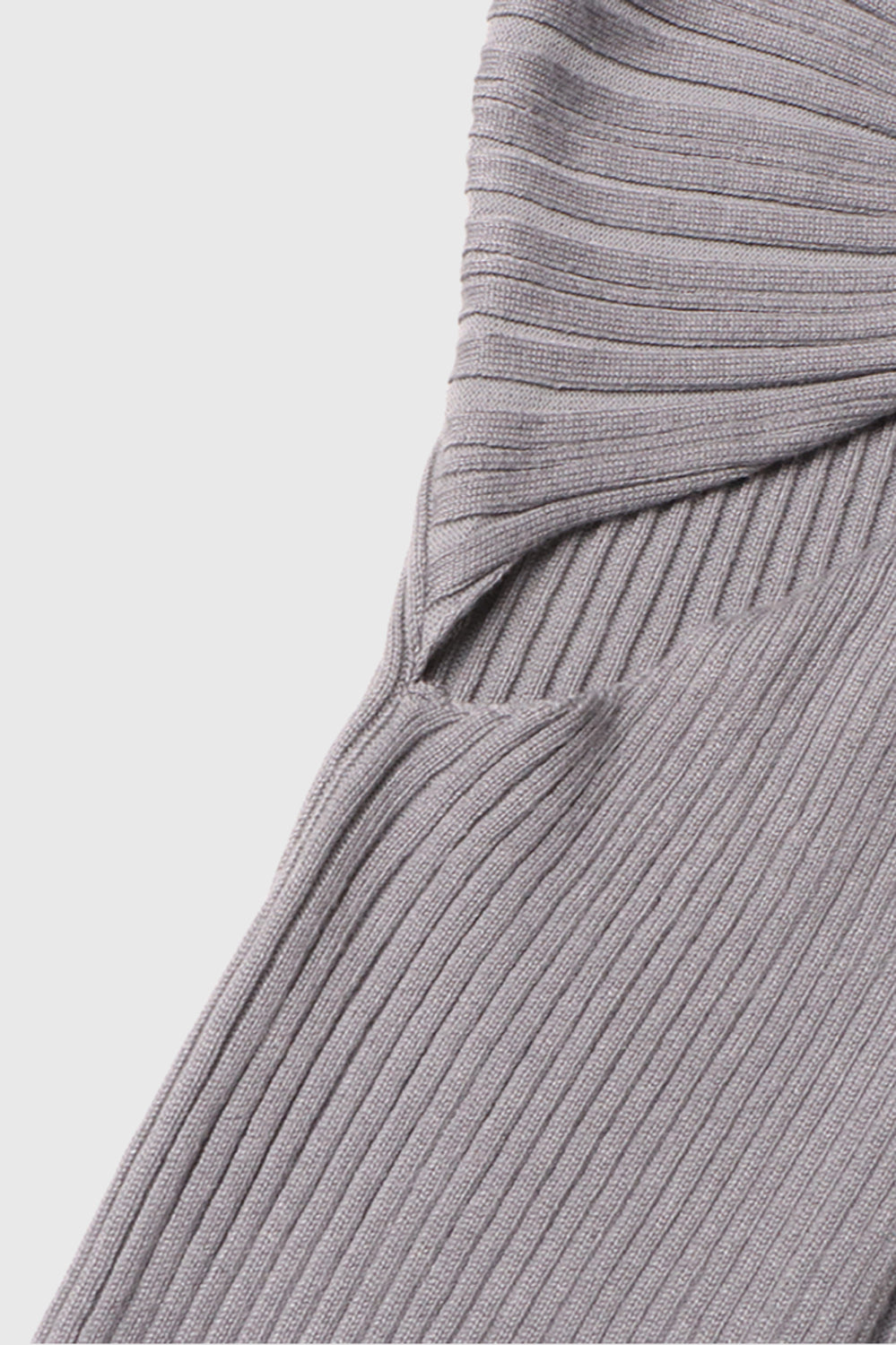 Ribbed Cutout Sweater - Grey