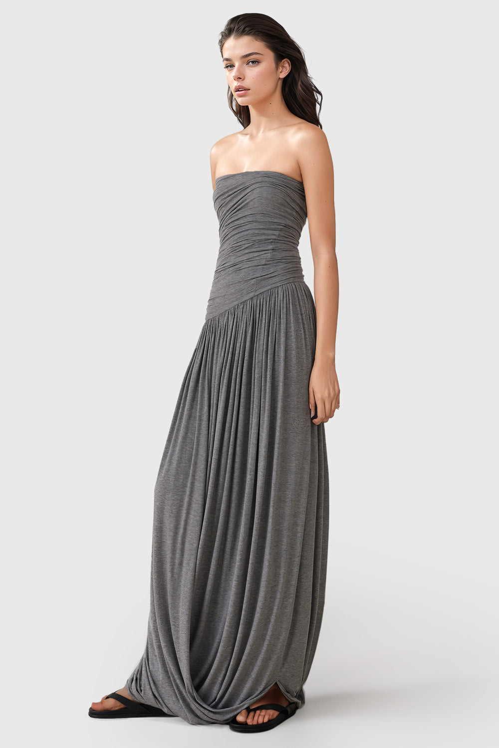 GREY JERSEY MAXY DRES