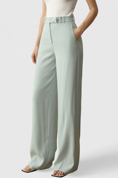 Classic High Waisted Trousers - Green