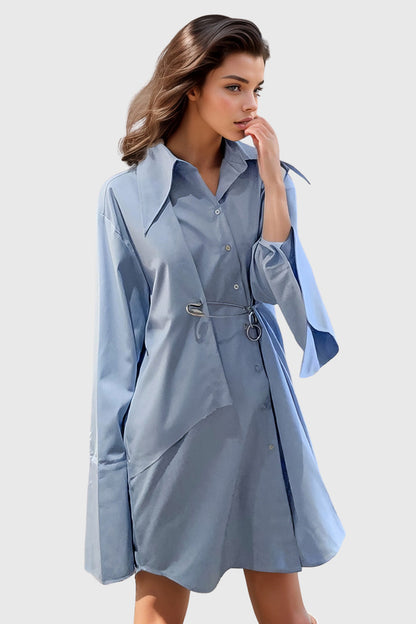 Long Asymmetrical Shirt - Blue