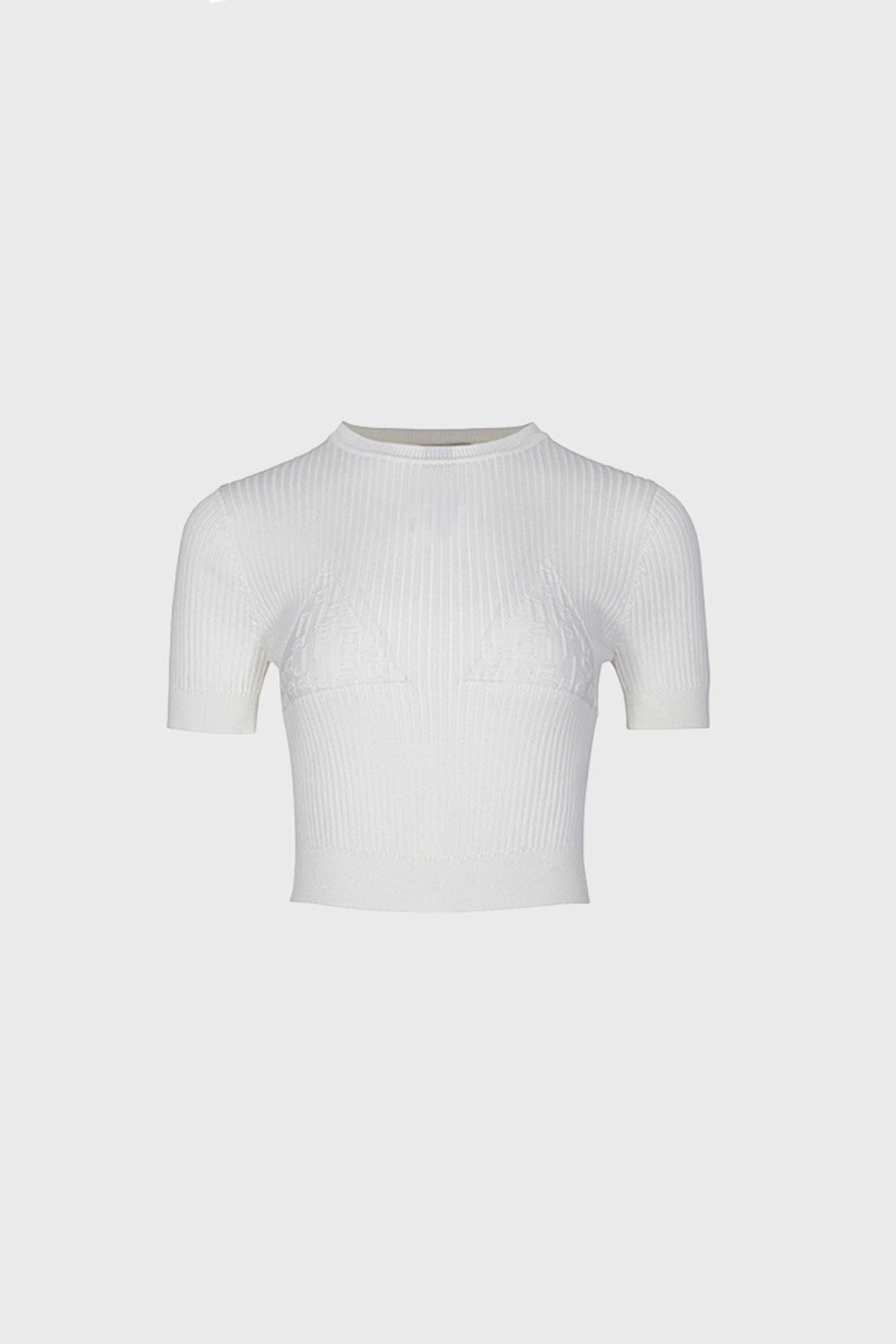 Ribbed Crop Top - White