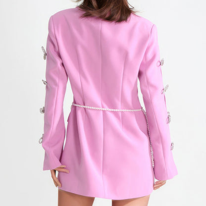 BLAZER DRESS with CUT OUT SLEEVES - Pink