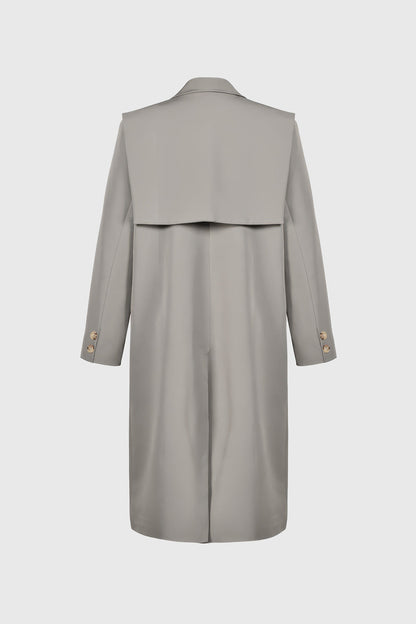 Trenchcoat with Double Layer Detail - Apricot