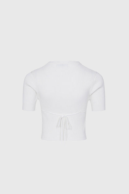 Ribbed Crop Top - White