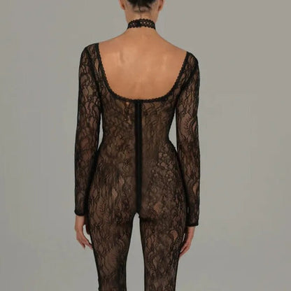 LORA LACE LONGSLEEVE JUMPSUIT