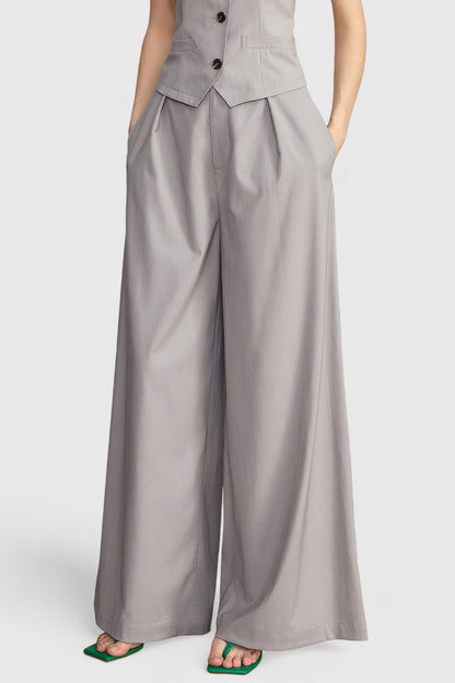 Wide Leg Trousers - Grey