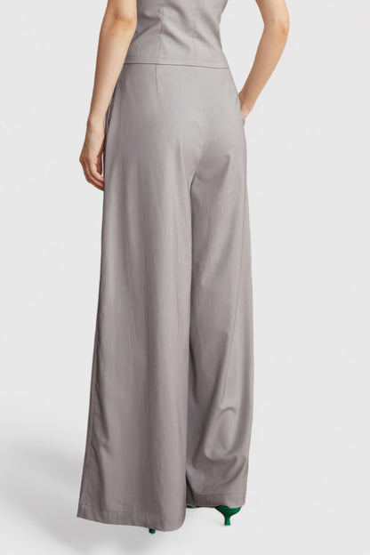 Wide Leg Trousers - Grey