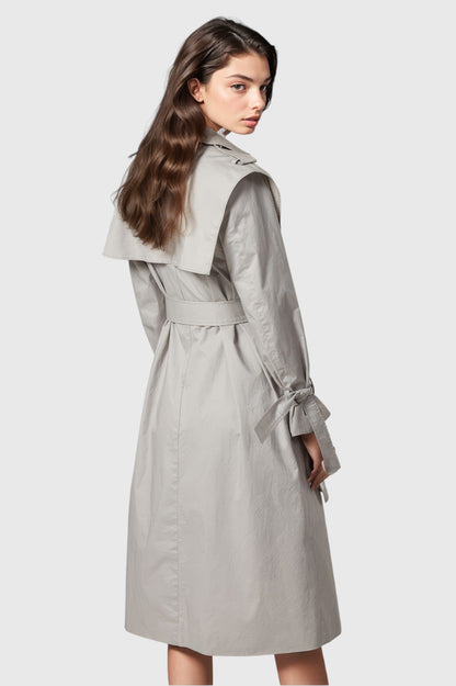 Trenchcoat with Asymmetrical Cuts - Beige